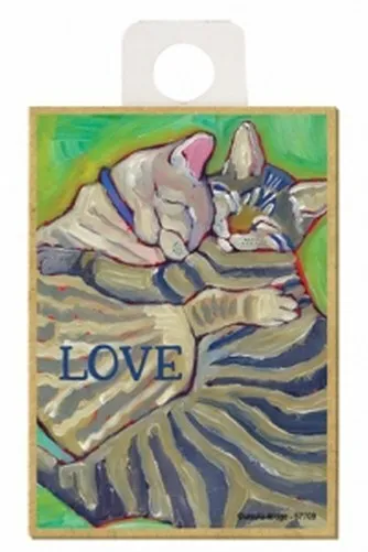 Cat LOVE Cute Cuddling Tabby Cats CAT Fridge Kitchen Gift Magnet NEW 2.5x3.5 B70