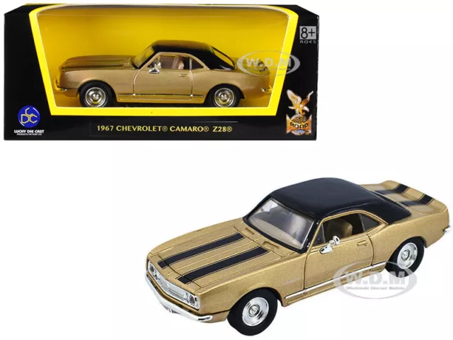 1967 Chevrolet Camaro Z-28 Gold W/Stripes 1/43 Diecast Car Road Signature 94216