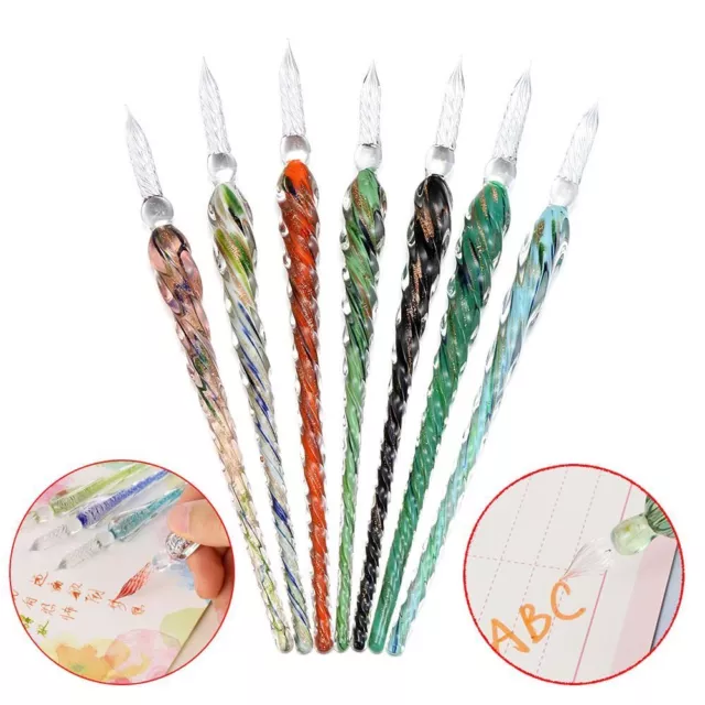 New Signature Dipping Gift Glass Dip Pen Filling Ink Drip Fountain Pens