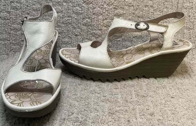 FLY LONDON YANCA Red Wedge Sandals Size 6 Worn Once 21.00 PicClick UK