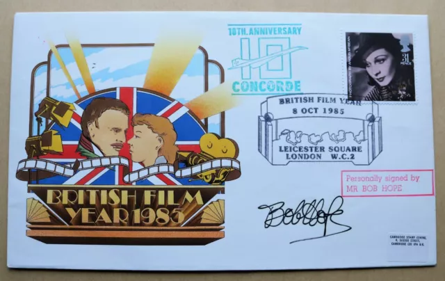 Film Britannico Anno 1985 Fdc Firmato Da Attore E Comico Americano Bob Hope