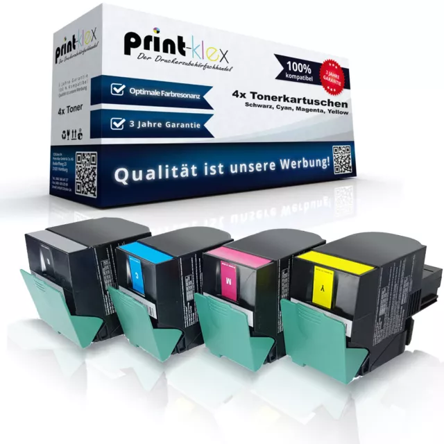 4x Kompatible Tonerkartuschen für Lexmark C540 Color Set XXL - Drucker Pro Serie