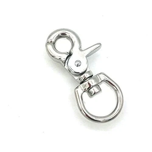 JY-Marine Stainless Steel Round Eye Trigger Snap Hook 3/4" Swivel Eye - Great...