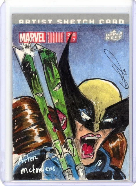 2017 UD Upper Deck Marvel Annual Sketch 1/1 Cesar Flores Wolverine She-Hulk JS