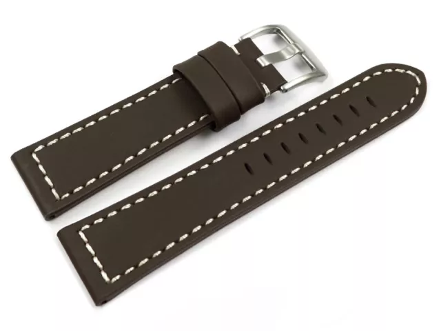 Uhrenarmband - Sattelleder - massives Leder - dunkelbraun - 18,20,22,24 mm