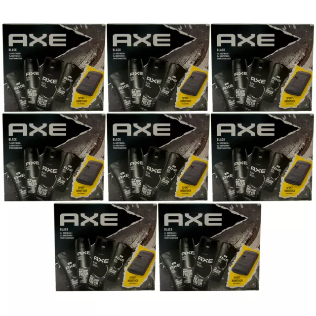 Axe Set Regalo Black 8 X 5-teiliges 2 X Gel Doccia + Spray Corpo + Asciugamano