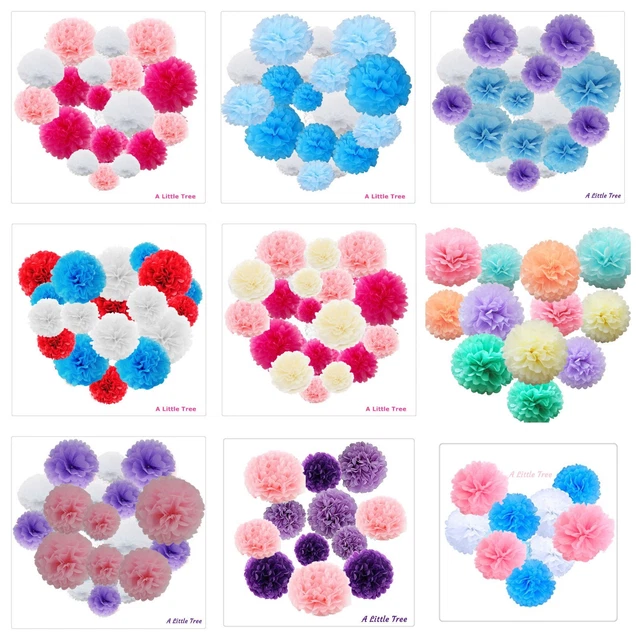 9/12/18PCs Tissue Paper Pompoms Pom Poms Hanging Garland Birthday Wedding Party