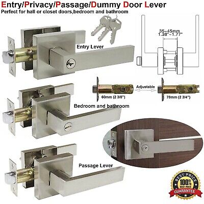 Stain Door Lever Knob Handle Lock Set Square Entry Privacy Passage Dummy Lockset