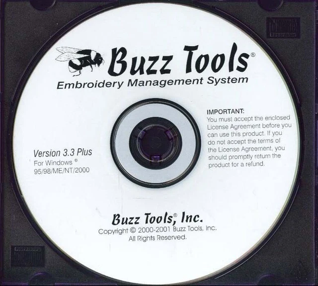 Software de PC vintage - sistema de gestión de bordado Buzz Tools