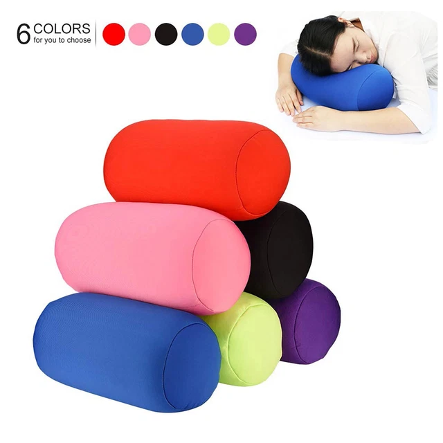 Roll Pillow Home Seat Head Rest Neck Support Travel Micro Mini Microbead Cushion