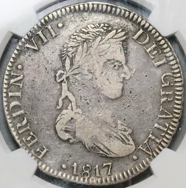 1817-Zs NGC VF 30 Mexico 8 Reales War Independence Zacatecas Mint Coin 22041001D