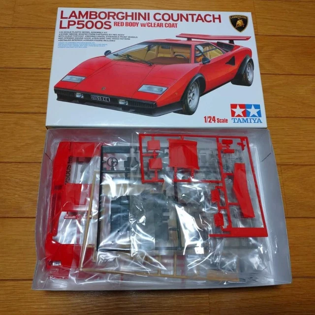 TAMIYA COUNTACH Lp500S Plastic Model Clear Coat Red Body
