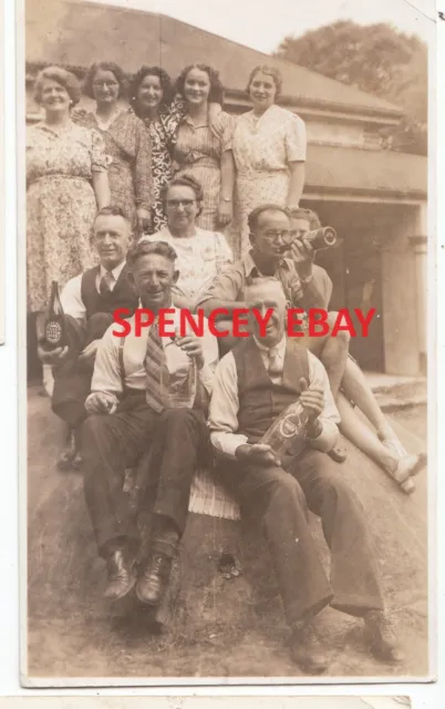 Old Group Photo Drink West End Beer Victor Harbor South Australia dated 1941