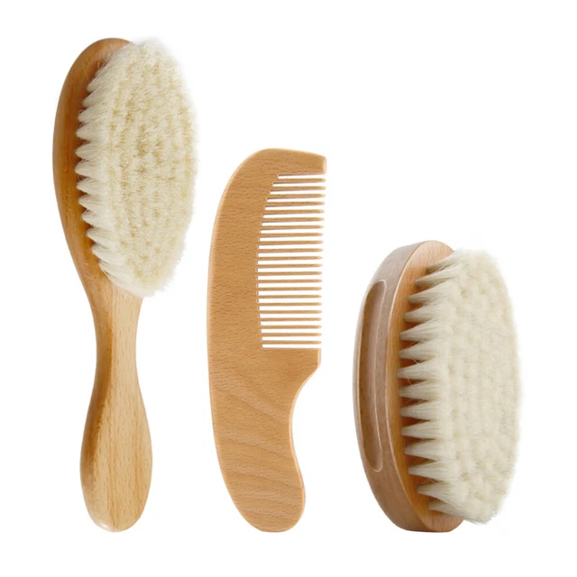 handle shower brush shower wool brush Wooden Baby Hair Brush Body Scrubber