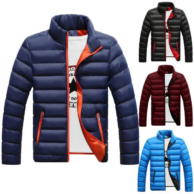 Mens Winter Warm Quilted Padded Coat Bubble Puffer Jacket Thick Outwear Tops