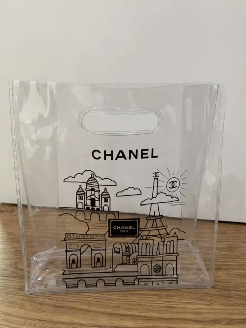 CHANEL BEAUTE NOVELTY Clear Purse Mini Tote Handbag PVC 25 x 26 x 10cm New  $99.99 - PicClick