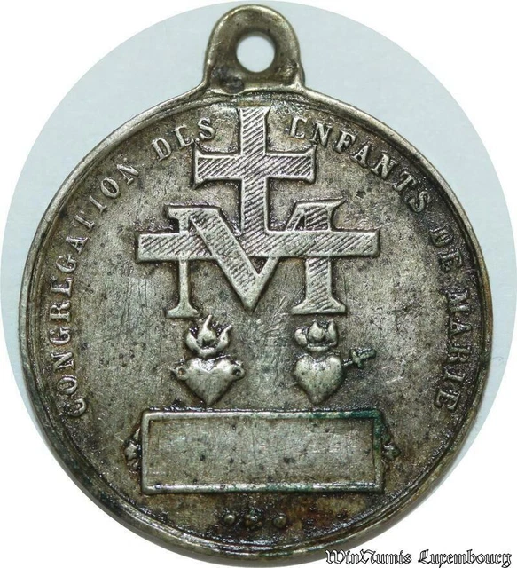 Médaille Religieuse Vierge Marie "Conçue Sans Péché" (1830-1880) - Cuivre - France - Qualité VF