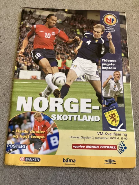 Norway V Scotland World Cup Qualifier 7 September 2005 Match Programme