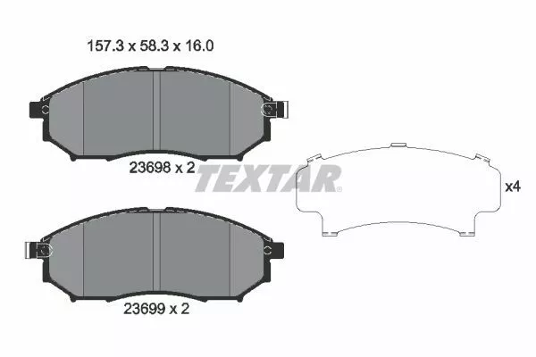 TEXTAR (2369801) Bremsbeläge, Bremsklötze vorne für NISSAN RENAULT INFINITI