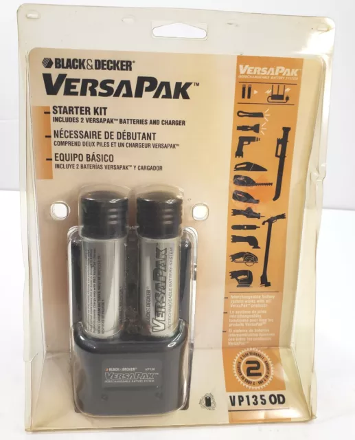 NEW Black & Decker VersaPak VP135 Starter Kit with Two 3.6-Volt