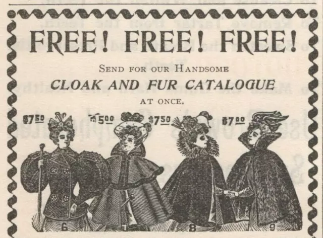 Cloak and Fur House Edward B Grossman & Co Chicago IL 1895 Antique Print Ad