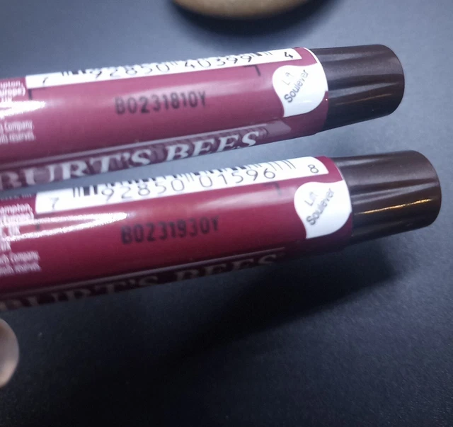BURT'S BEES LIP Shimmer with Peppermint Oil FigPlum Lot of 2 Tubes 1