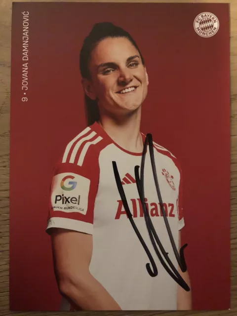 Handsignierte Autogrammkarte *JOVANA DAMJANOVIC* Bayern München Damen 2023/2024