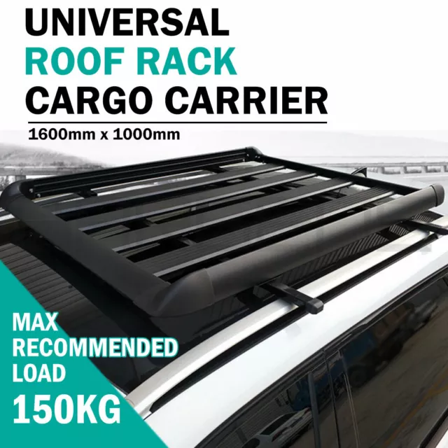 1.6M Aluminium Alloy Car 4WD 4x4 Roof Rack Basket Cargo Luggage Carrier Box Bar