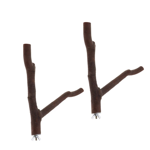 2 Stück Papagei Holz Hängeständer Rack Vogel Sittich Ast Sitzstangen