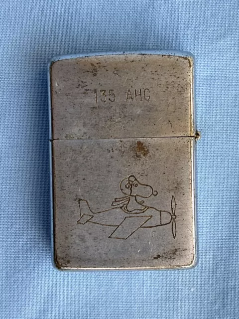 Vintage ZIPPO Lighter 1968 Vietnam War SNOOPY AIRPLANE US ARMY TAIPAN 13 135 AHC