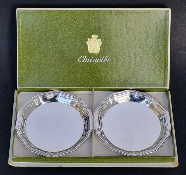 Paire de dessous de verre ou coupelles de la Maison Christofle modèle Paire de dessous de verre ou coupelles de la Maison Christofle modèle