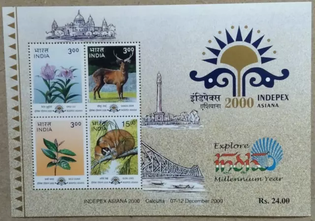 India Indipex Asiana 2000 Int'nl Stamp Exhibition Souvenir Sheet 2000-ZZIAA