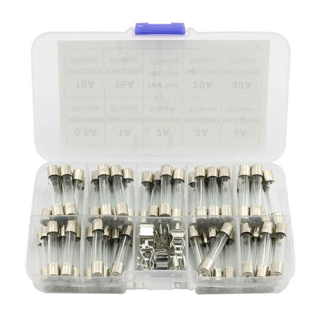 72PCS 6MM X 30MM Rapide-Coup Verre Fusibles Fusion Rapide Voiture Tube en Mixte