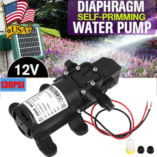 12V Water Pump 130PSI Self Priming Diaphragm High Pressure RV Automatic Switch