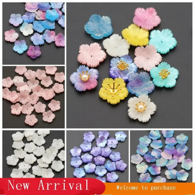 CHOOSE COLOR! 20Pcs Acrylic Imitated Shell Peach Blossom Spacer Beads HH6818