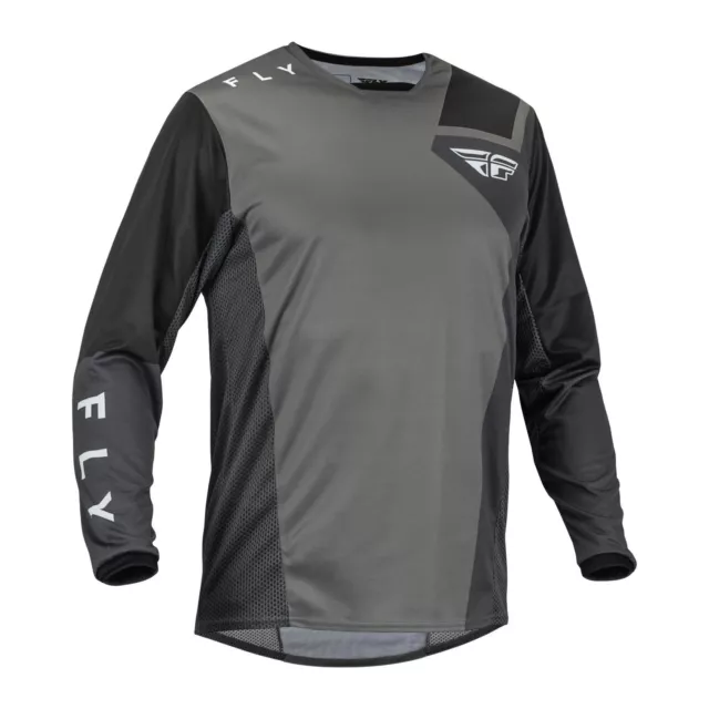 Fly 2023 Erwachsene Kinetic Jet MX Trikot grau/dunkelgrau/schwarz Motocross Offroad