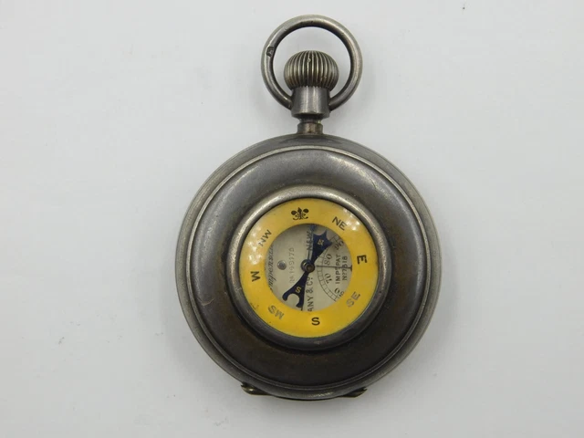 Antique Tiffany & Co. Pocket Barometer / Thermometer / Compass w/ Sterling Case