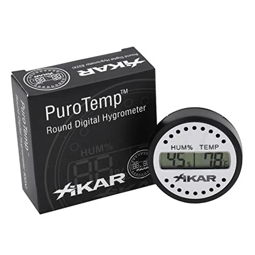 PuroTemp Round Digital Hygrometer, Accurate, 10-Second Raten