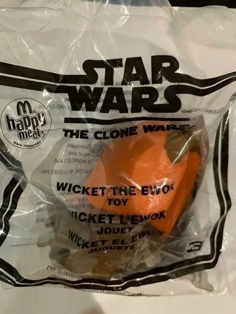McDonalds Happy Meal Star Wars Clone Wars WICKET the EWOK #3 SEALED PACKAGE NIP