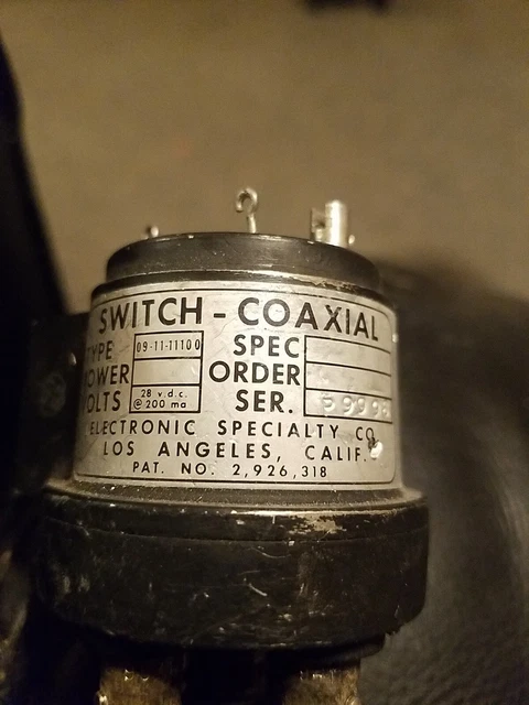 Nos Coaxial Switch Electronic Specialty 5 Way Military 1966 28Vdc @ 200Ma Nos Coaxial Switch Electronic Specialty 5 Way Military 1966 28Vdc @ 200Ma