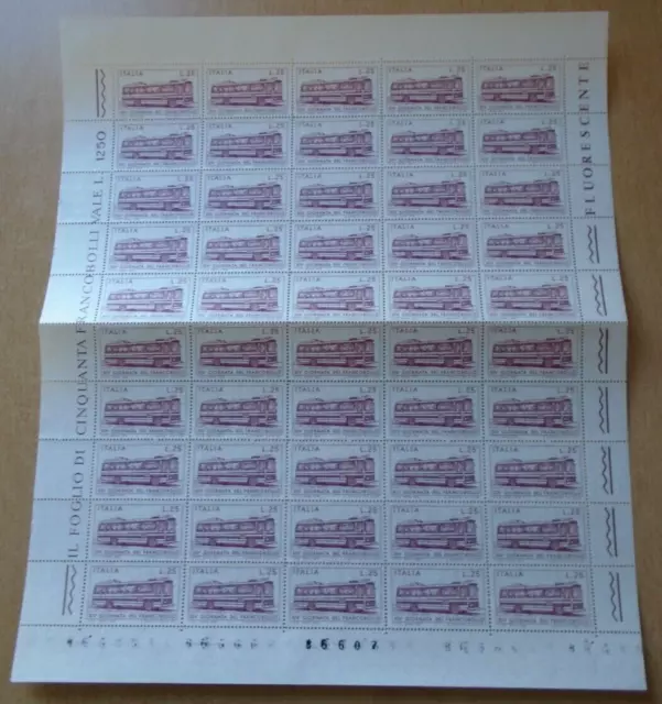 Italy - SG1332 Stamp Day. 1972 complete MNH sheet of 50. Cat £20.