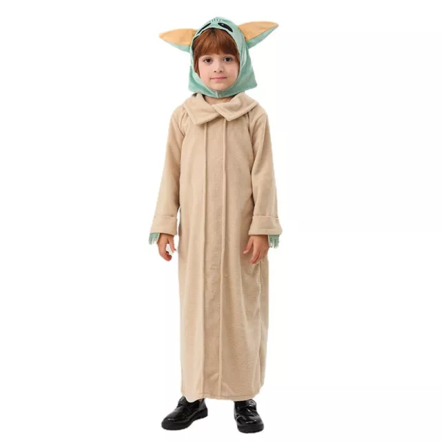 Boys Girls Baby Yoda Robe Cosplay Costume Yoda Grugo Children Outfit Hat