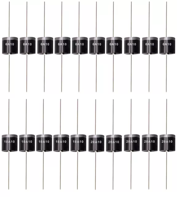 10x 10A10 10x 20A10 20x 6A10 Electronic Silicon Diode 1000V Rectifier Diode 2