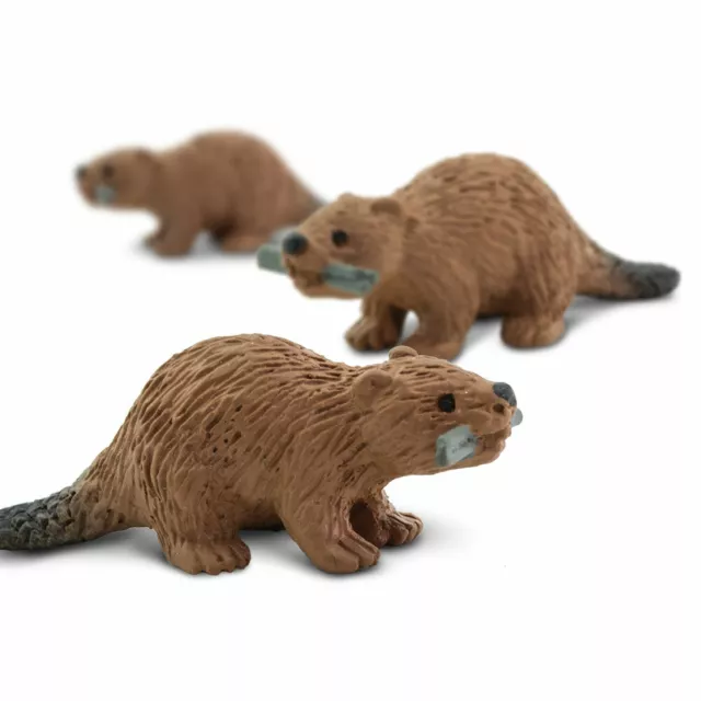 Safari Ltd Beavers Lot Of 25 Good Luck Minis! #100226 Tiny 1" Long New