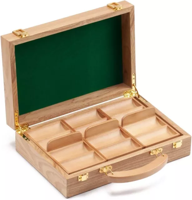 GSE Premium Solid Wood Poker Chip Case Only, Holds 300/500 Poker Chips.