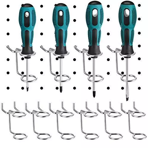 12 Pcs Screwdriver Organizer Double-Ring Multi-Tool Holder Pegboard Accessories