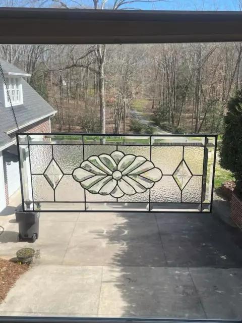 Clear Stained Glass and Beveled Window Transom-Gorgeous!