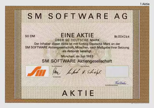 SM Software AG 1983 München Micro Computer Atari Apple Hardware 50 Deutsche Mark
