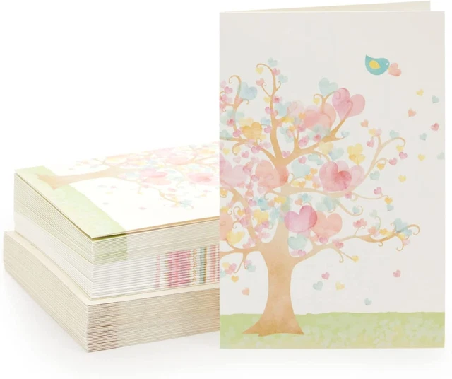 36X Valentine'S Day Greeting Cards Blank with Envelopes, Love Tree Notecard 4X6