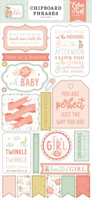 It's A Girl Chipboard 6""X13"" -AG277022